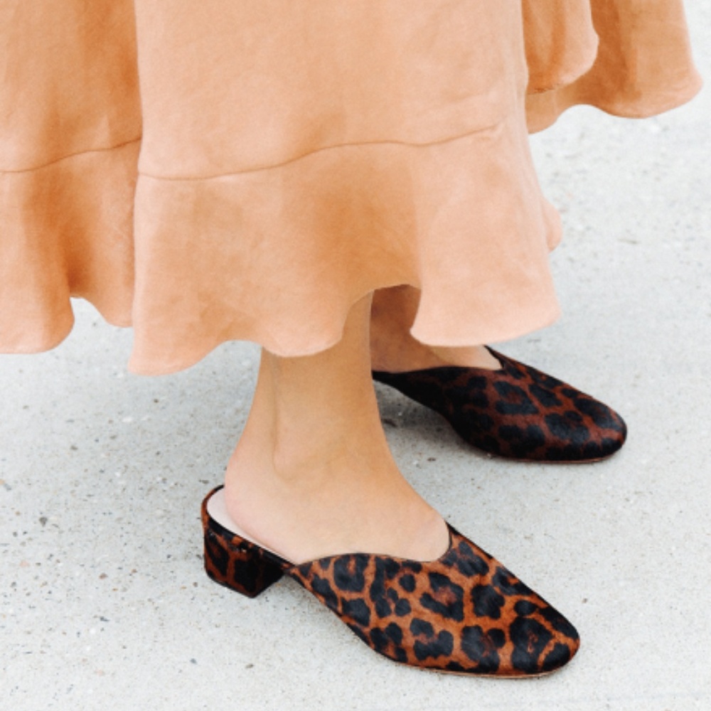 Loeffler Randall lulu mule leopard (size 9)